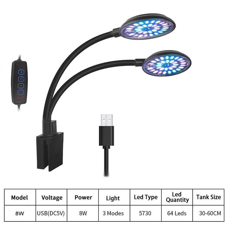 USB светодиодный светильник дл – обзор и цена Aquarium Plant Grow Light